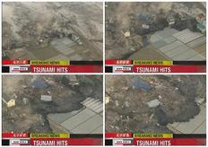 Οι εικόνες από το βίντεο δείχνουν καρέ-καρέ την καταστροφή της πόλης Σεντάι από τα τεράστια κύματα.